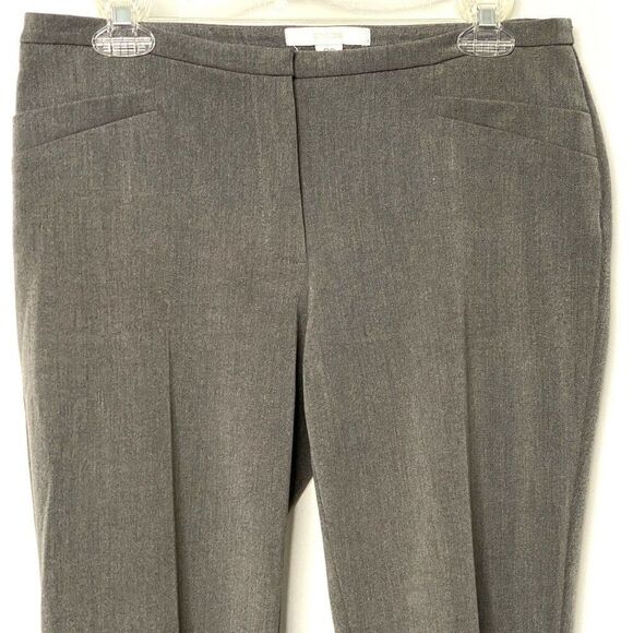 Chico's Gray Flare Leg Stretch Trousers Sz 00 Regular Front & Back Slit Pockets - Picture 4 of 6